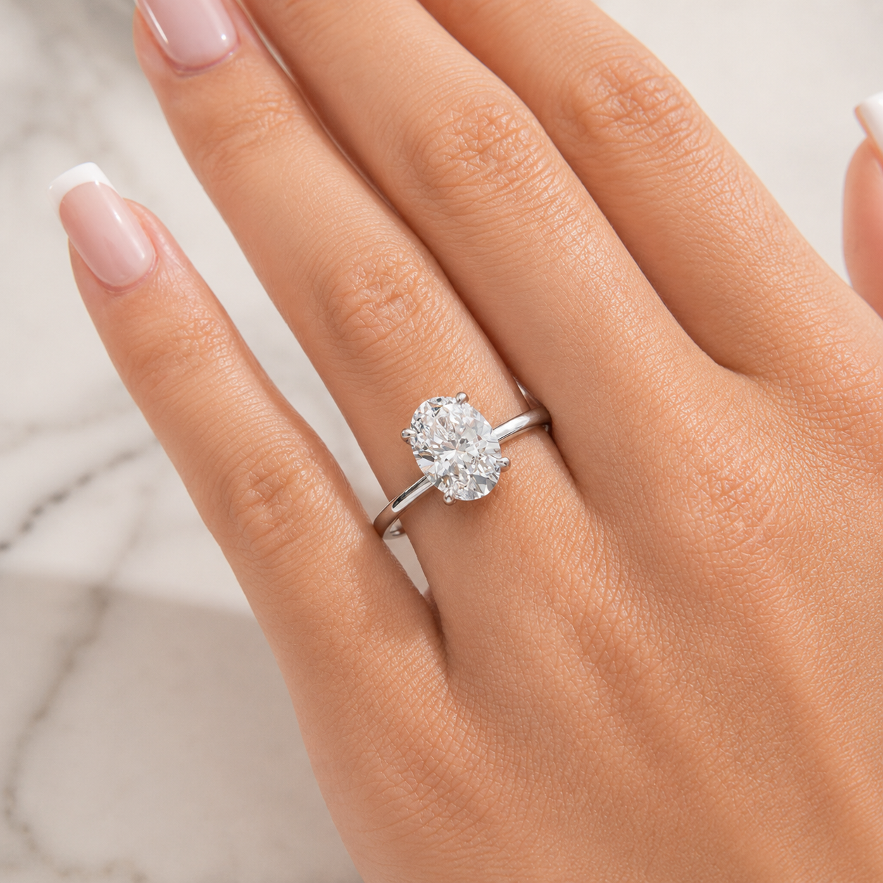 Oval Cut Moissanite Ring (2.5 ct)