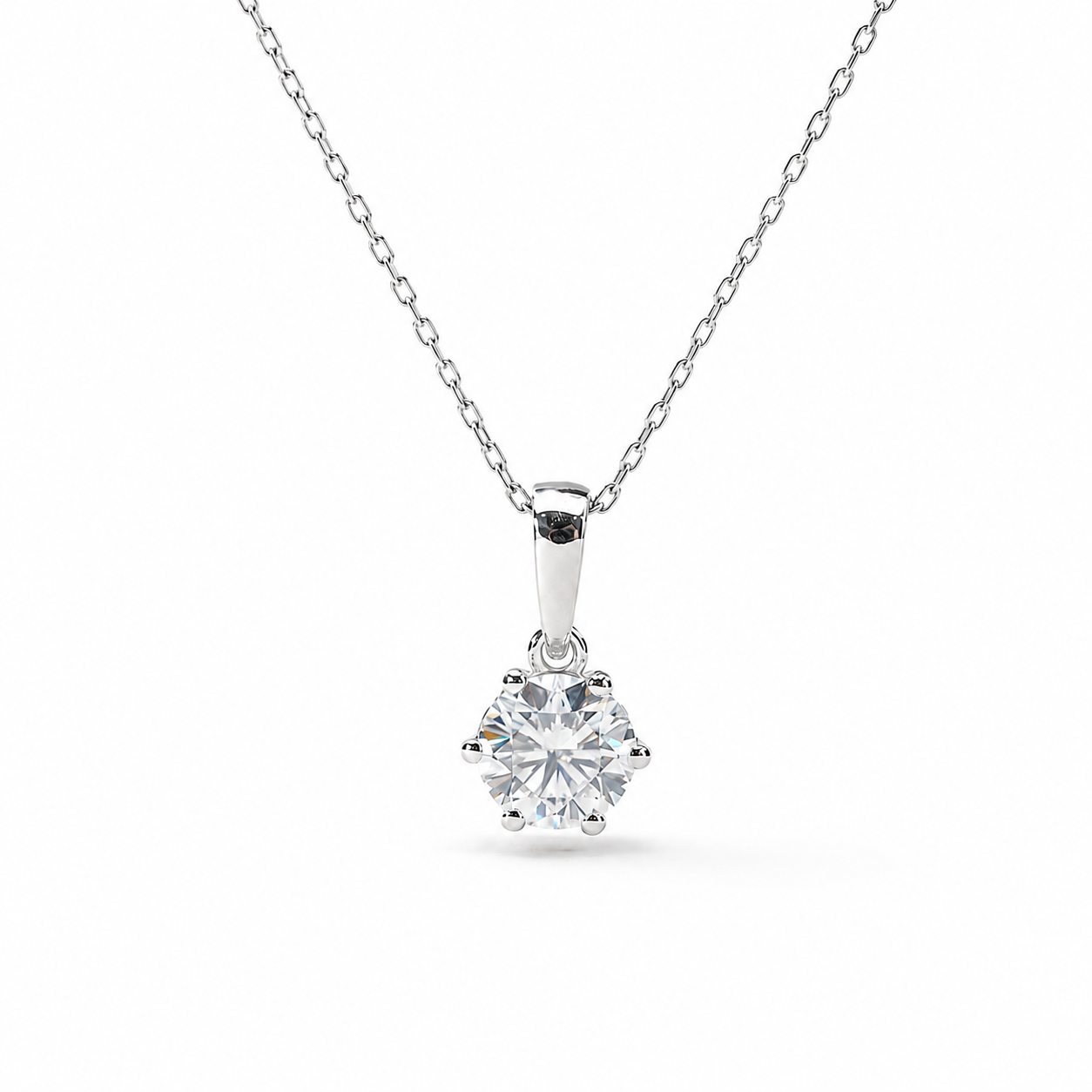 Moissanite Solitaire Necklace (2ct)