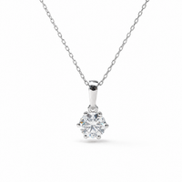 Moissanite Solitaire Necklace (2ct)