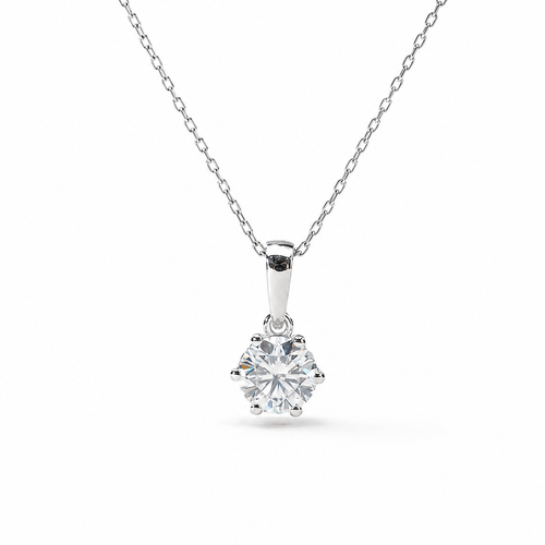 Moissanite Solitaire Necklace (2ct)