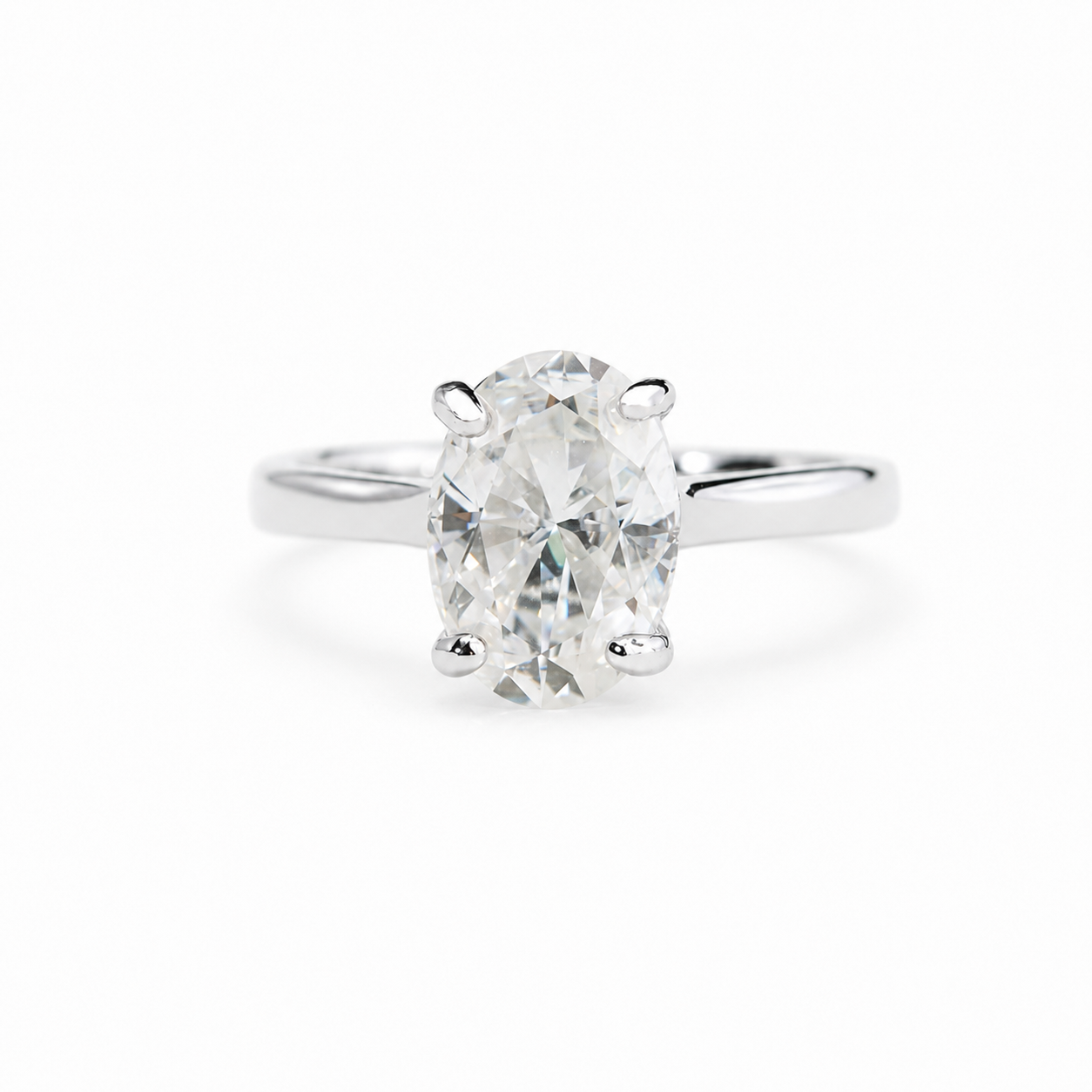 Oval Cut Moissanite Ring (2.5 ct)