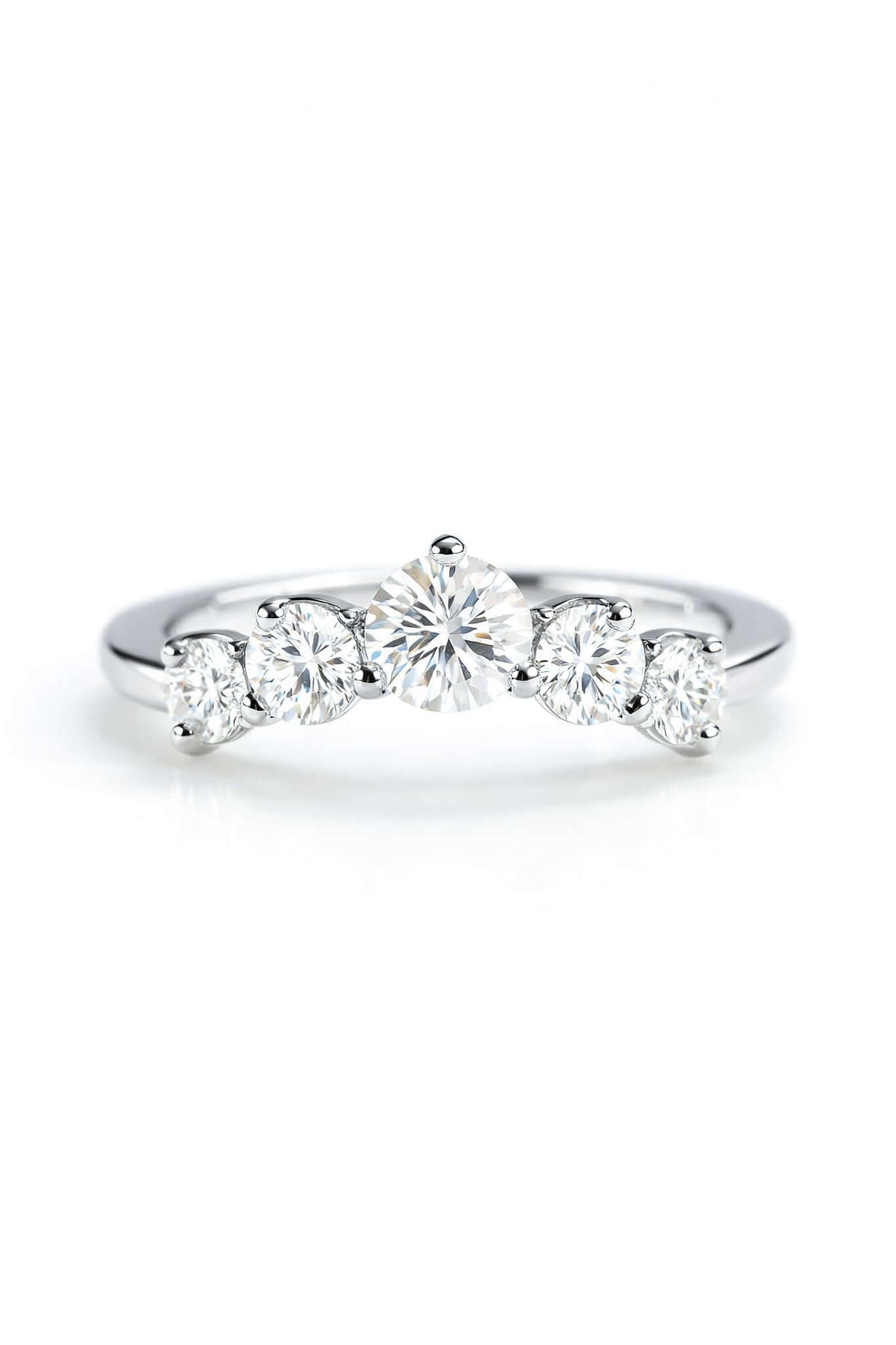 Arc Moissanite Half Eternity Ring
