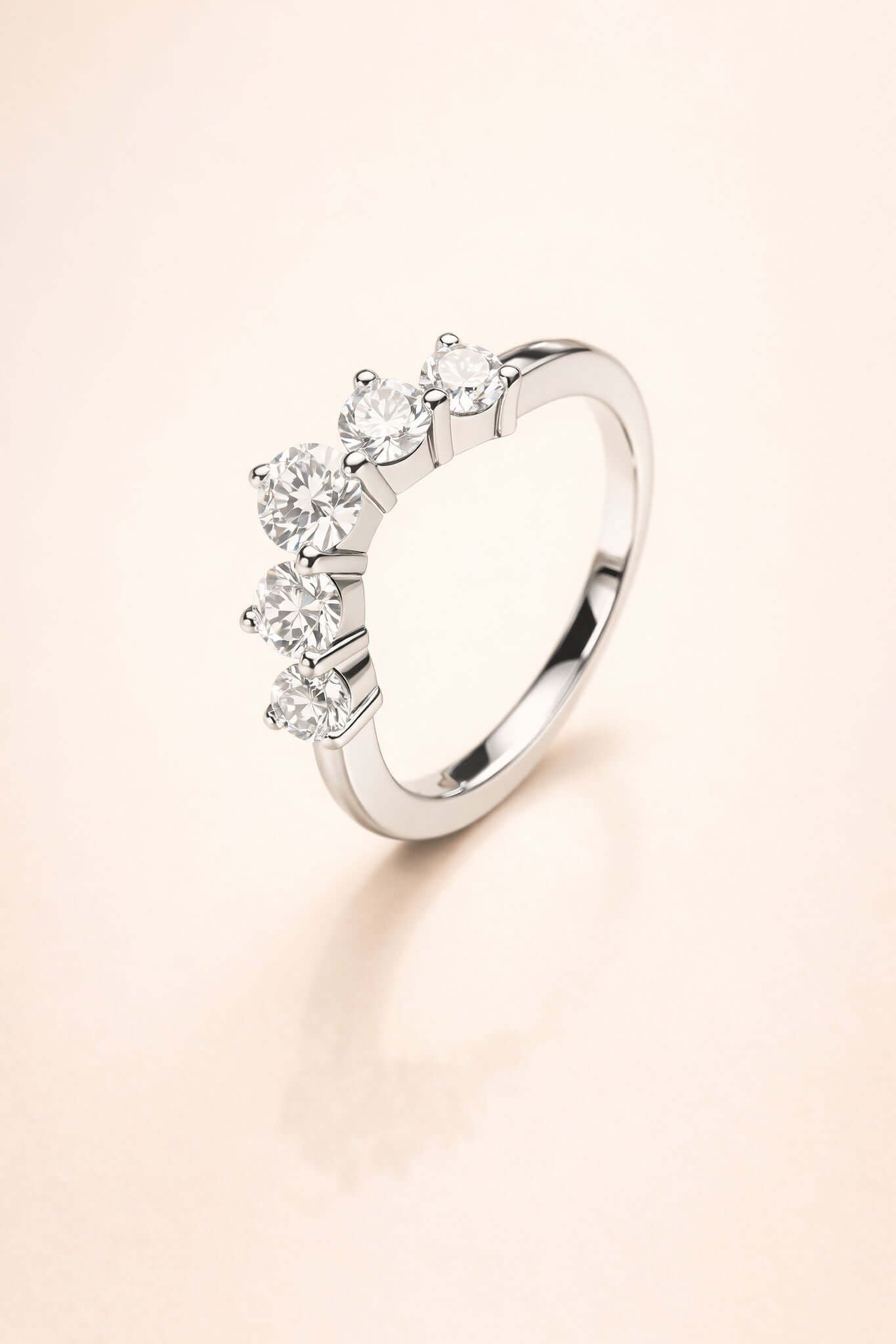 Arc Moissanite Half Eternity Ring