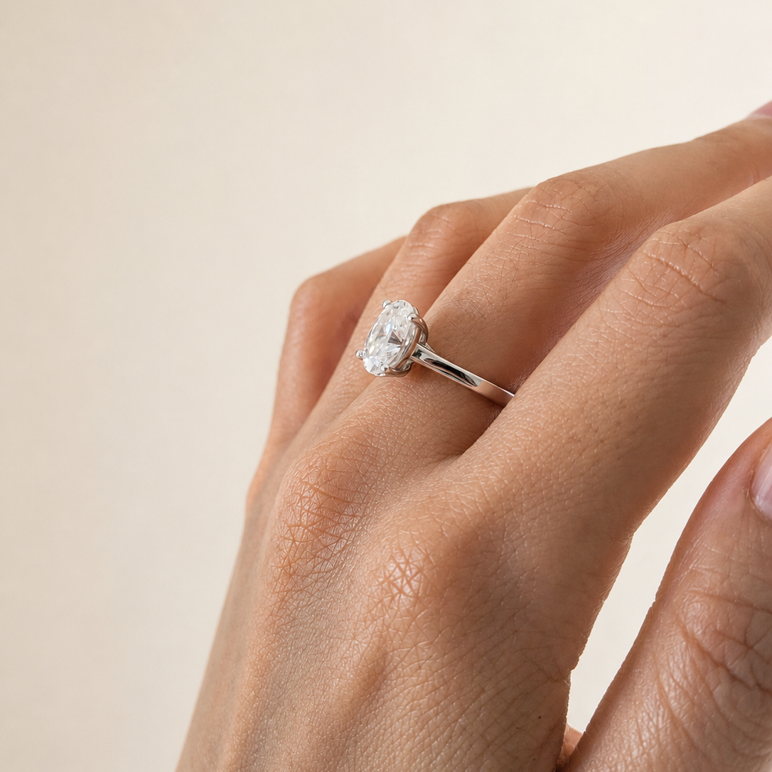 Oval Cut Moissanite Ring (2.5 ct)