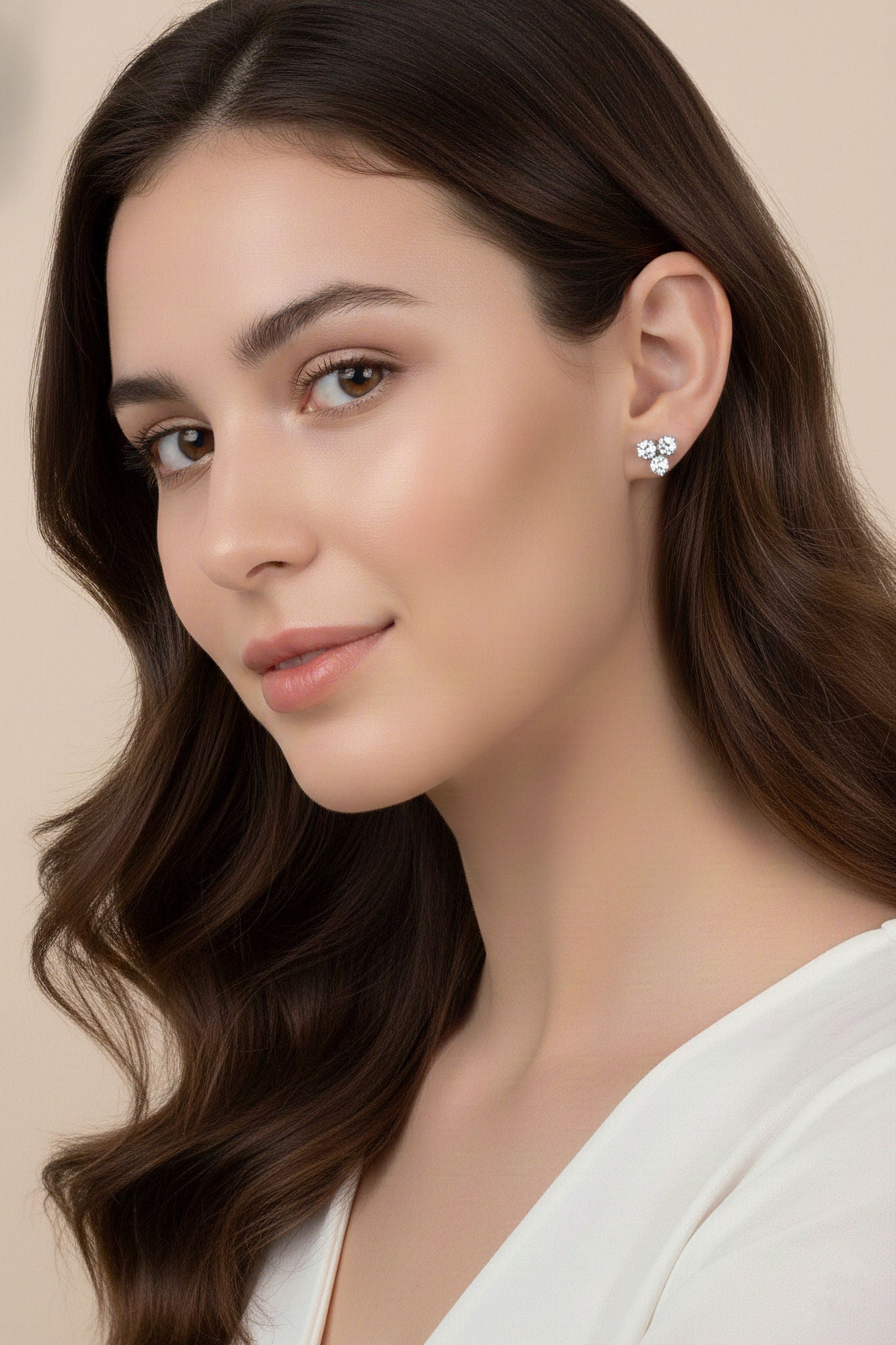 Cluster Moissanite Studs - side