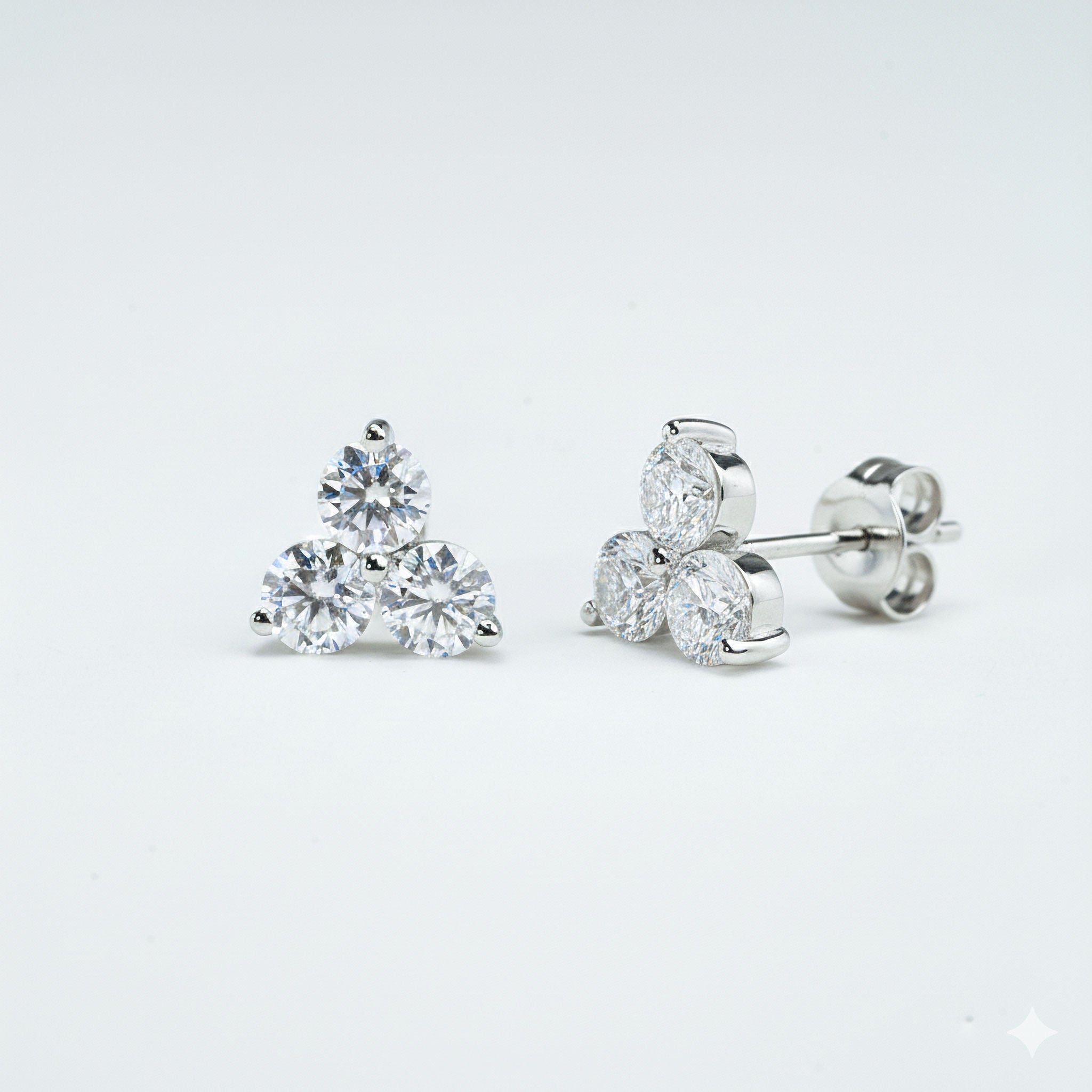 Cluster Moissanite Studs - detail