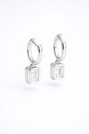 Emerald - Cut Moissanite Hoop