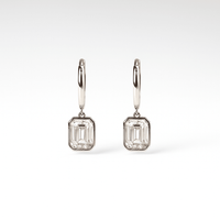Emerald-Cut Moissanite Hoop