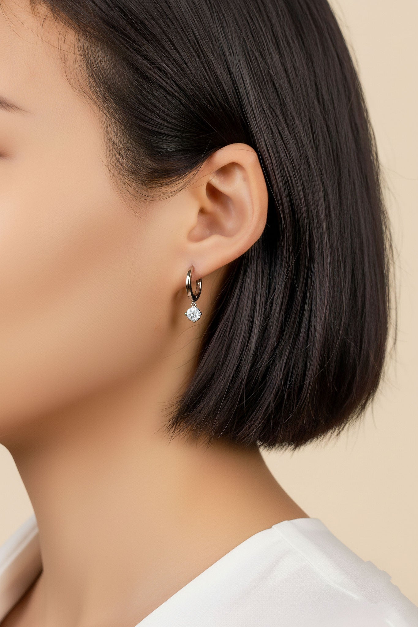 Everyday Moissanite Hoop - additional view