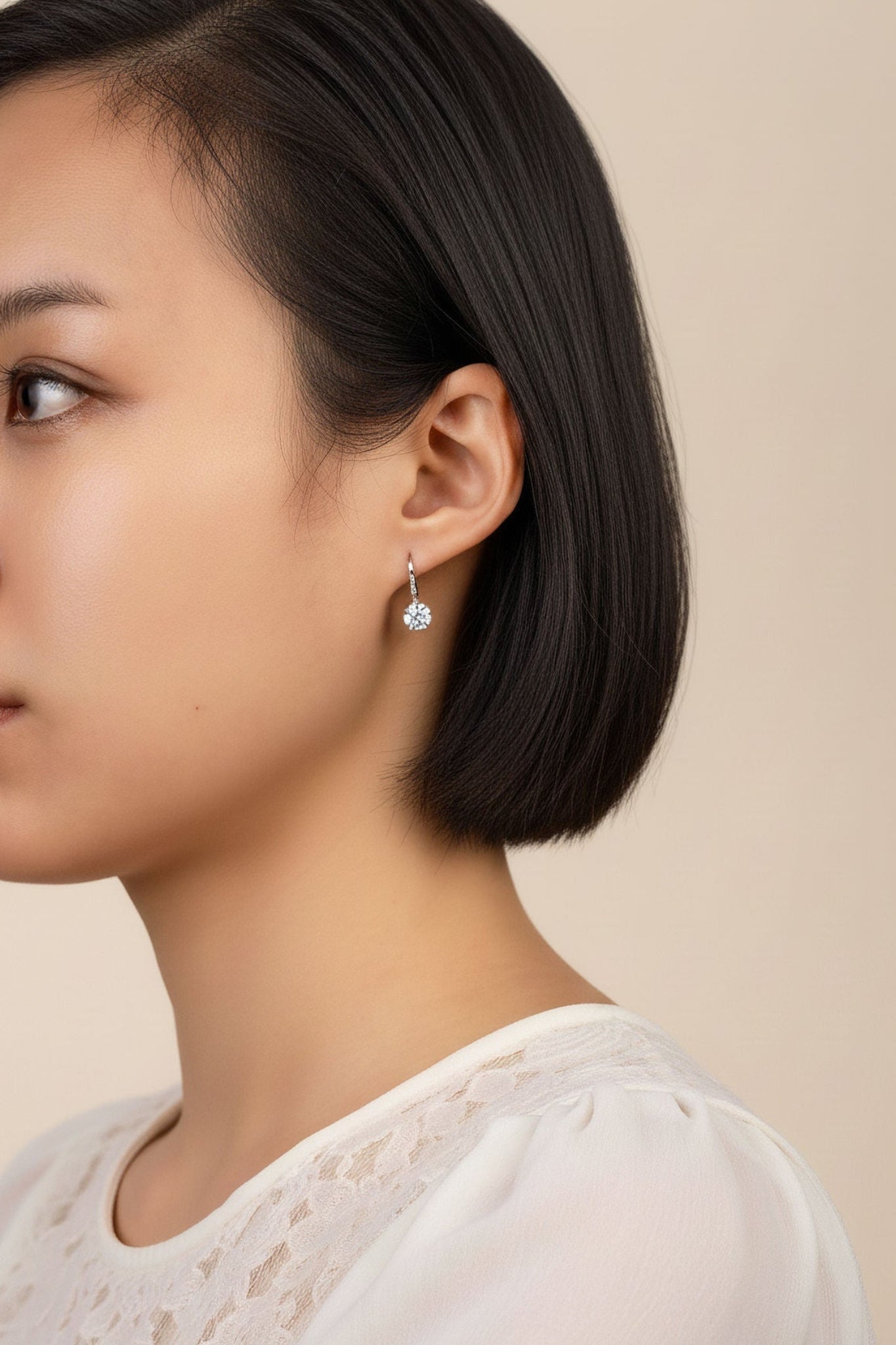 Affordable moissanite drop earrings NZ bridesmaid gift