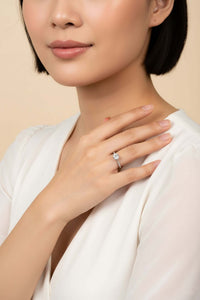 Moissanite Pavé Solitaire Ring