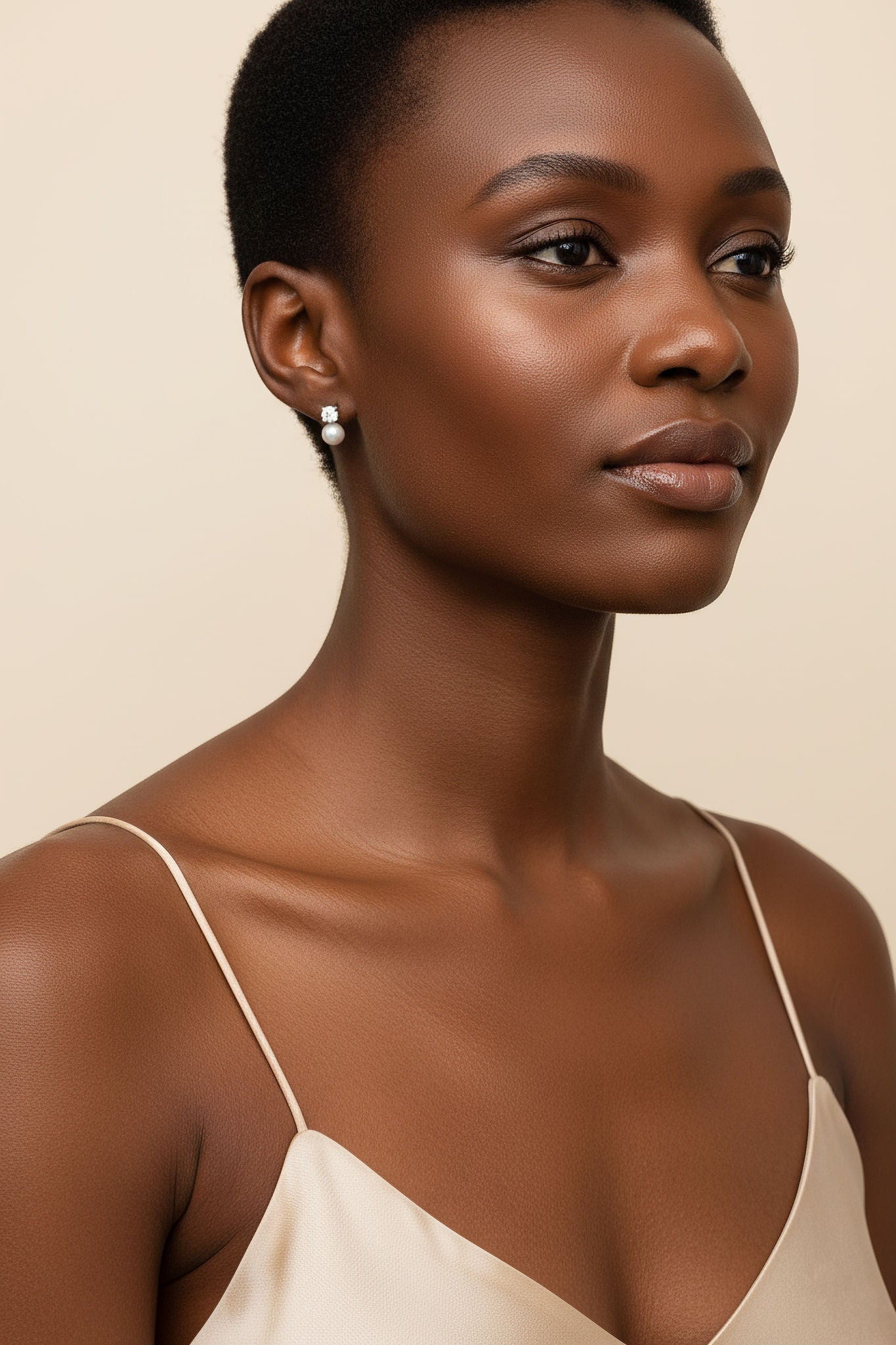 Moissanite & Pearl Duo Studs