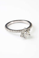 Moissanite Solitaire Pavé Ring (2 ct) 5