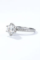 Moissanite Solitaire Pavé Ring (2 ct) 5