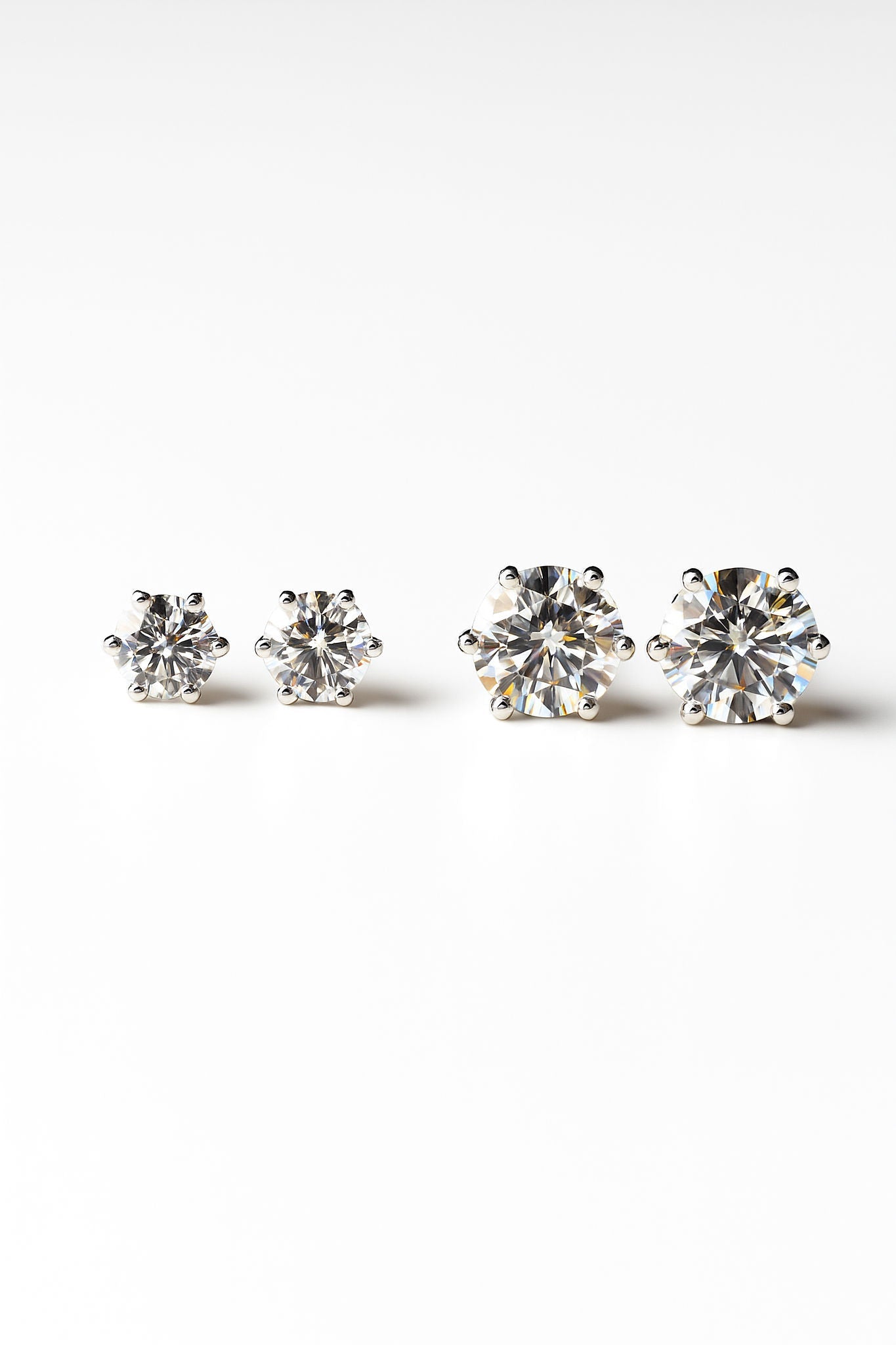 Moissanite Solitaire Stud Earrings