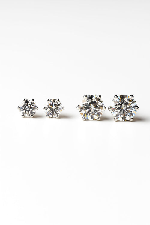 Moissanite Solitaire Studs 0.5 Carat