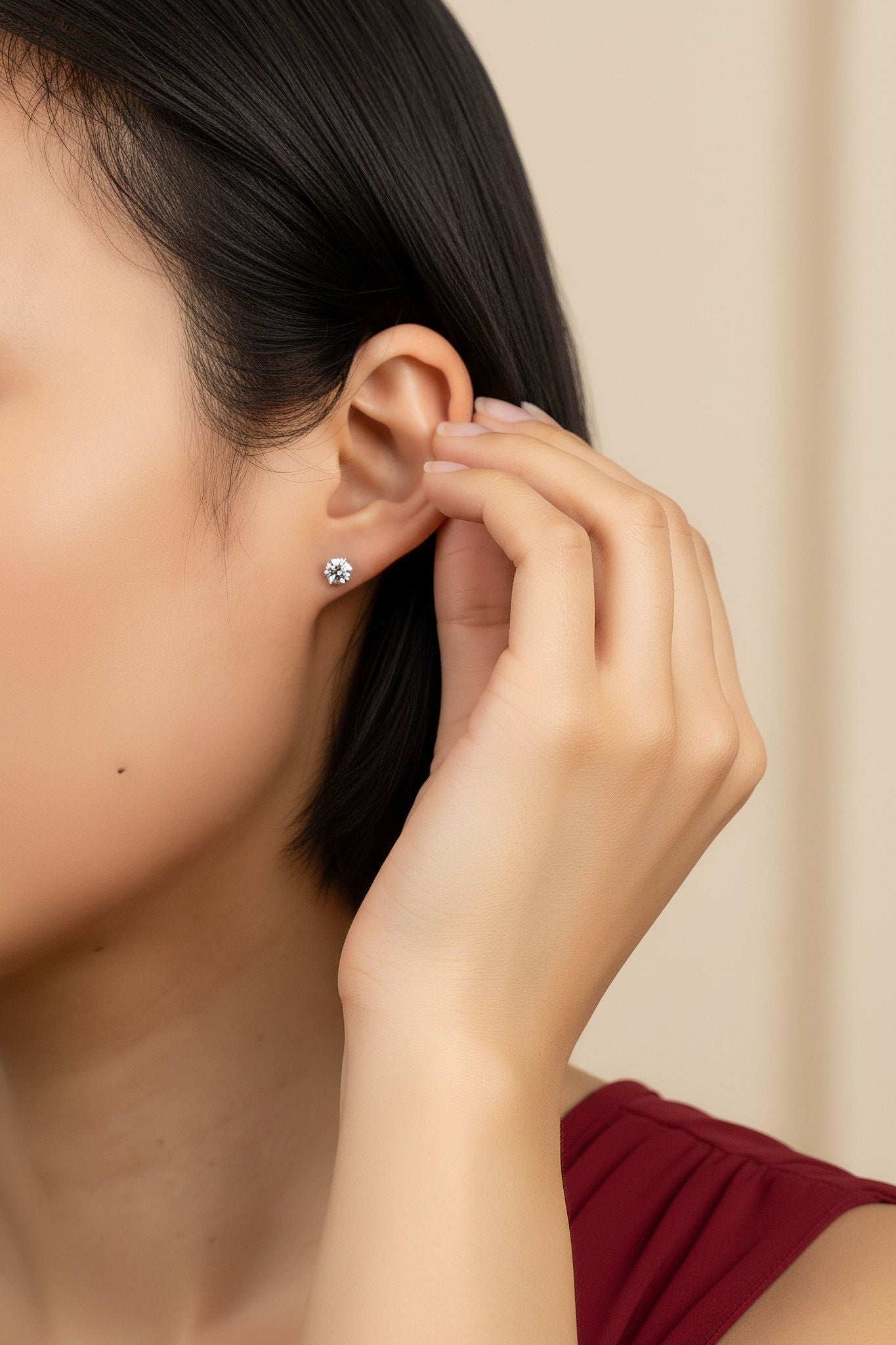 Moissanite Solitaire Studs