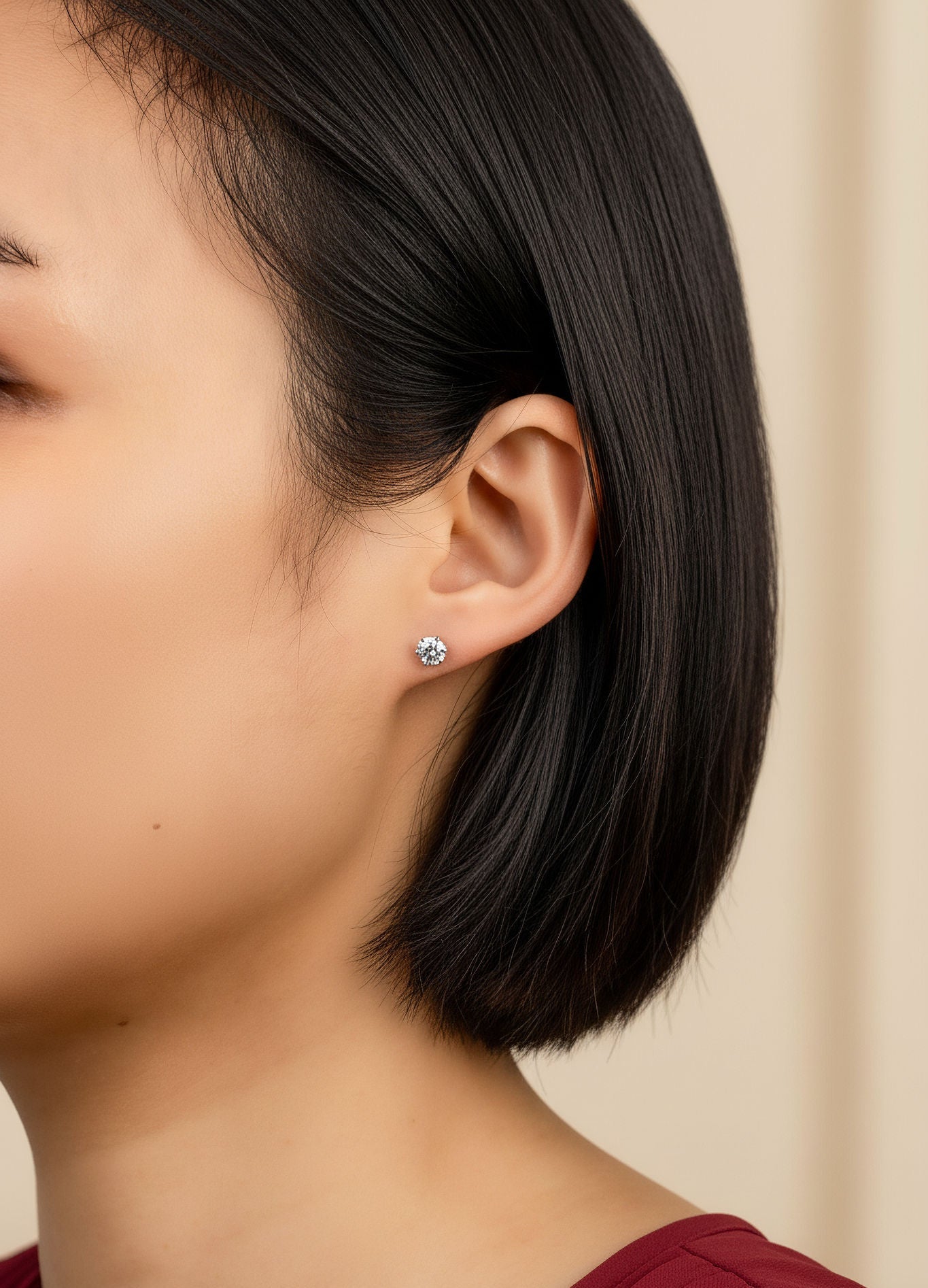 Moissanite Solitaire Studs 0.5 Carat