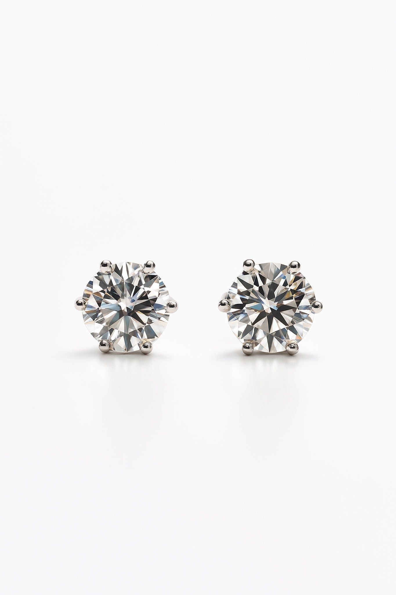 Moissanite Solitaire Studs 0.5 Carat