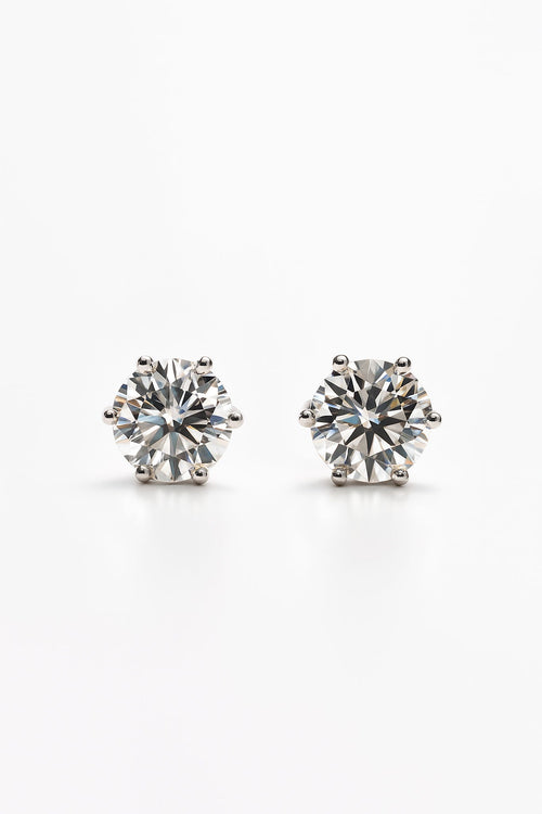 Moissanite Solitaire Studs 0.5 Carat