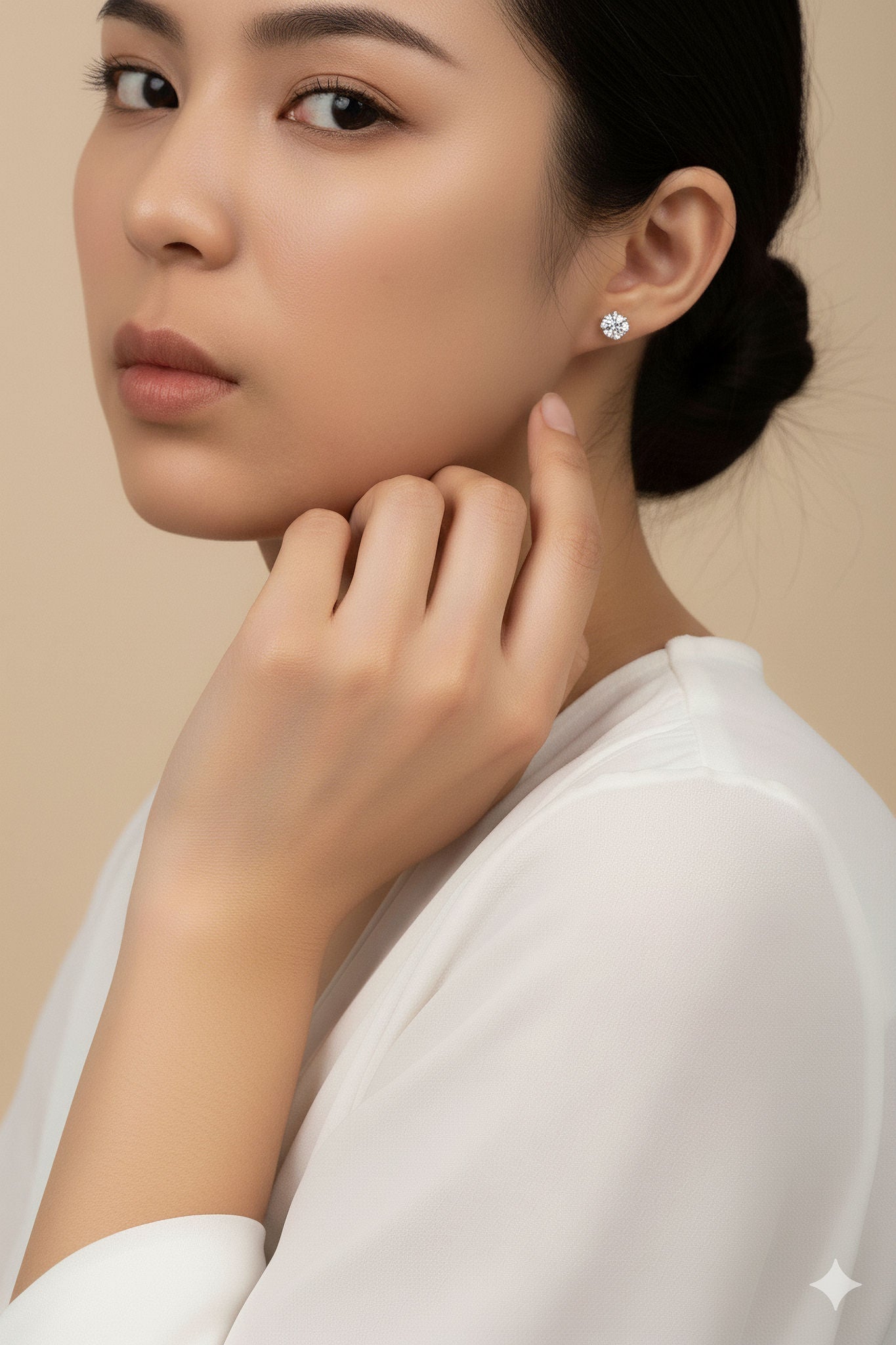 Moissanite Solitaire Studs 1 Carat