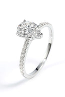 Pear - Cut Pave Moissanite Ring 5