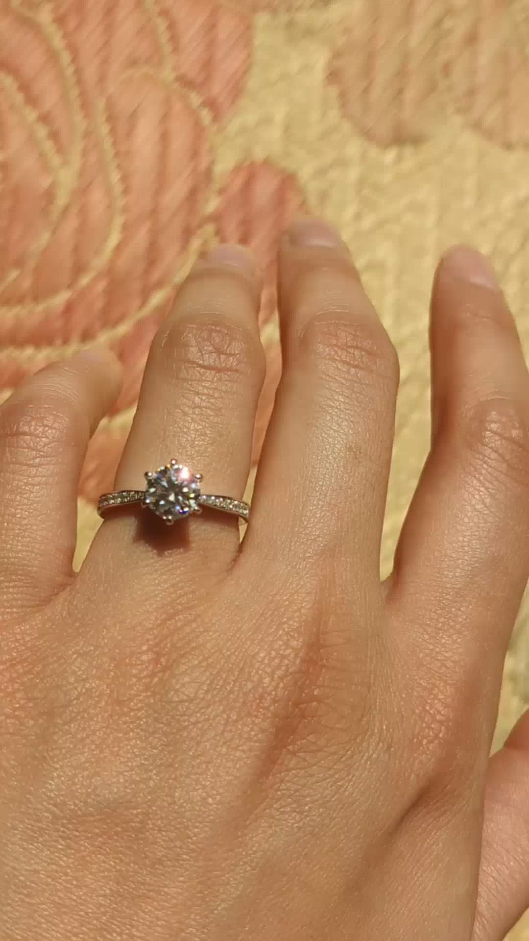 Moissanite Pavé Solitaire Ring