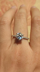 Moissanite Solitaire Pavé Ring (2 ct)
