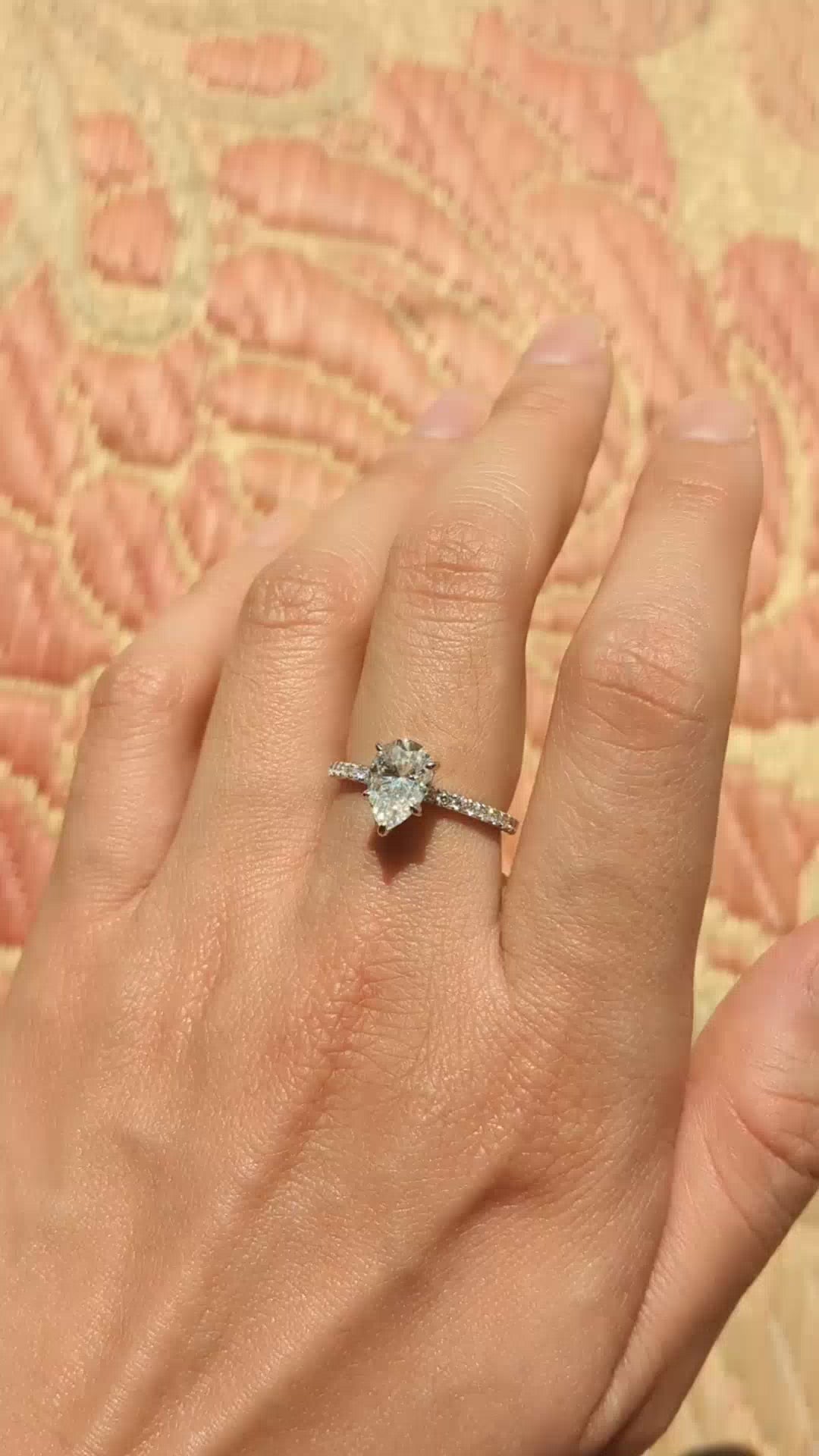 Pear-Cut Pave Moissanite Ring