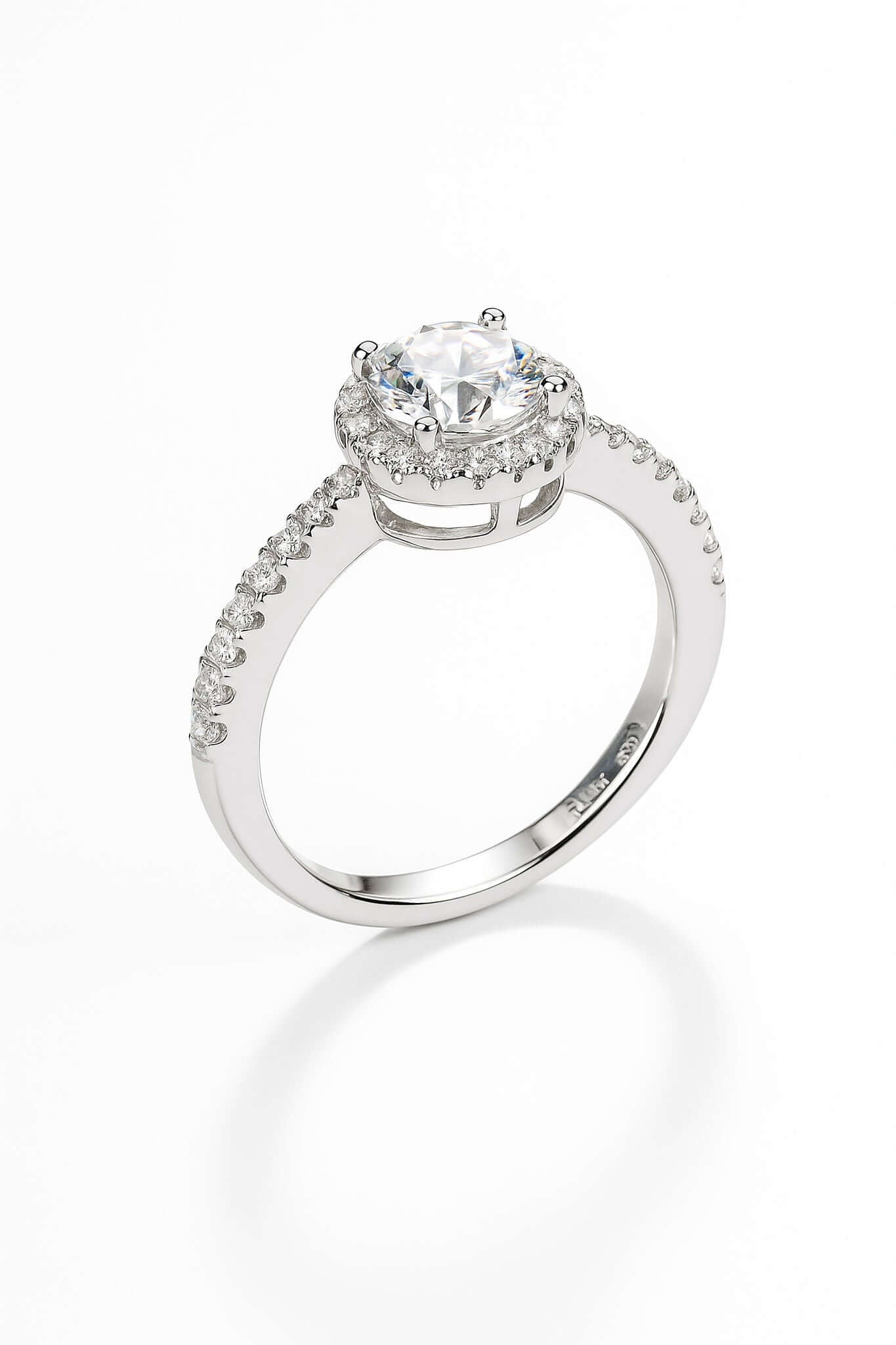 Round Halo Moissanite Ring image 4