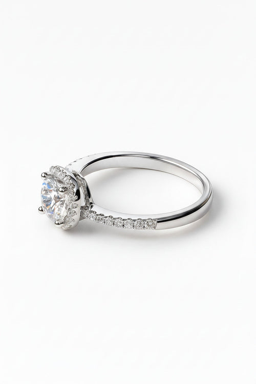 Round Halo Moissanite Ring 5