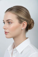 Round Halo Moissanite Studs