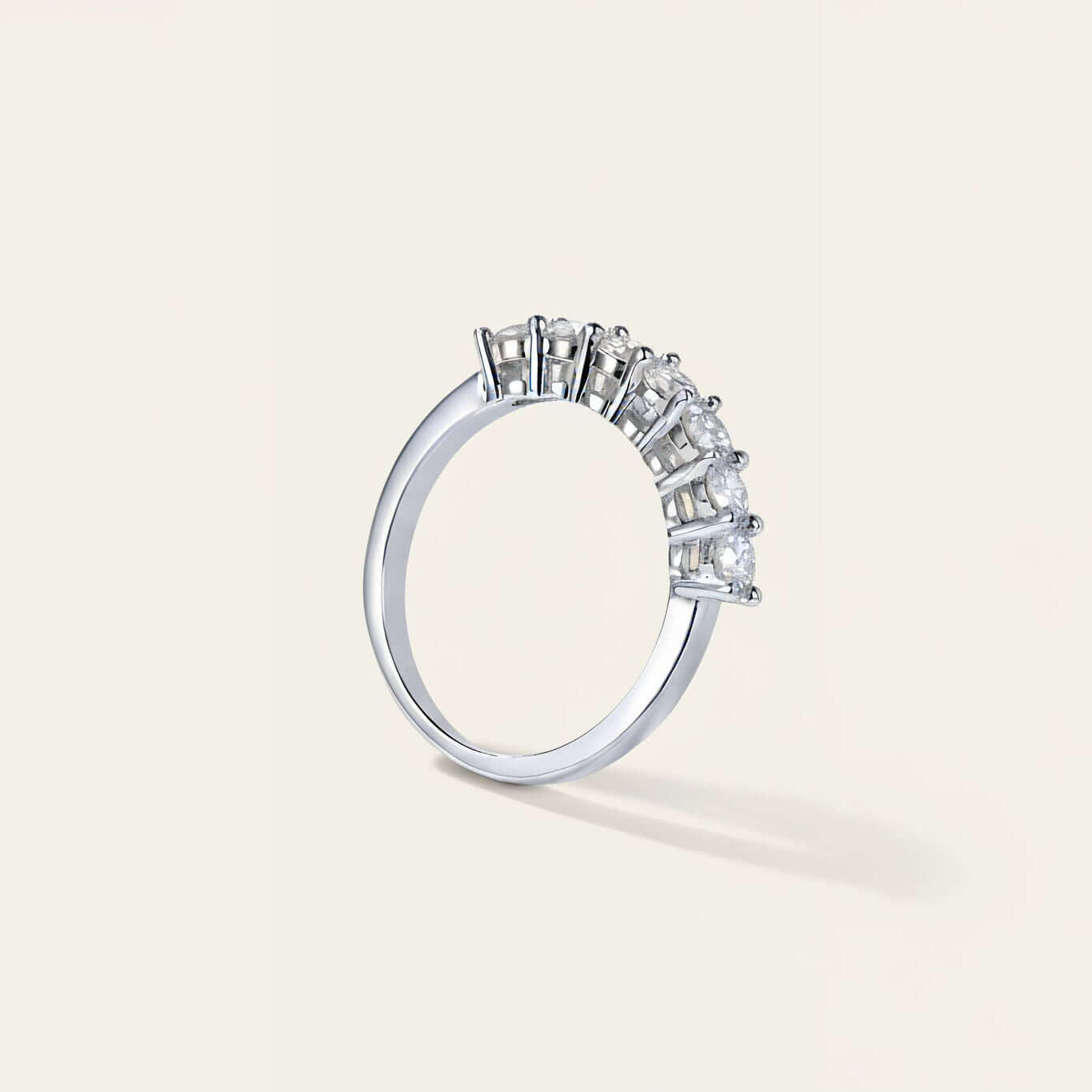 Seven Stones Moissanite Half Eternity Ring styled